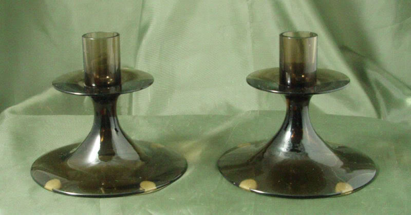 Orrefors Smoke-Colored Candlesticks - Pair Orrefors Smoke-Colored Candlesticks - Pair