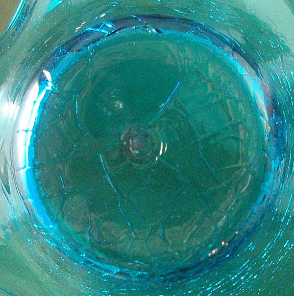 Blenko #3744X Turquoise Crackle Glass Bowl Blenko #3744X Turquoise Crackle Glass Bowl