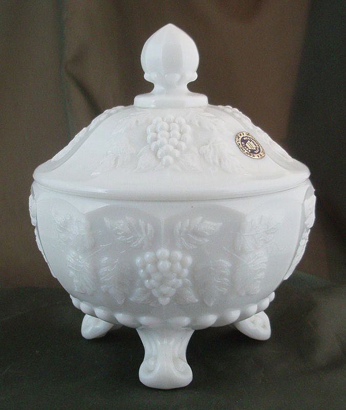 Westmoreland Paneled Grape Three-Toed Candy Dish Westmoreland Paneled Grape Three-Toed Candy Dish