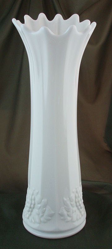 Westmoreland Paneled Grape Large Milk Glass Swung Vase Westmoreland Paneled Grape Large Milk Glass Swung Vase