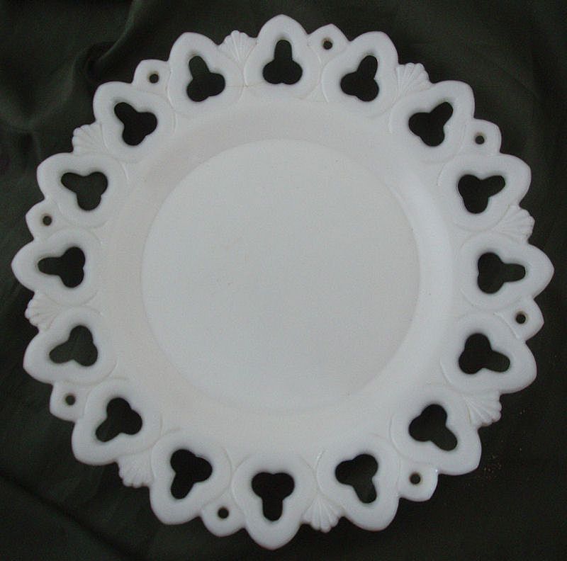 Westmoreland Milk Glass Trefoil Border Plate Westmoreland Milk Glass Trefoil Border Plate