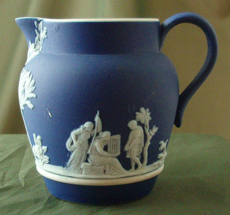 Wedgwood Cobalt Blue Jasper Ware Individual Cream & Sugar Wedgwood Cobalt Blue Jasper Ware Individual Cream & Sugar