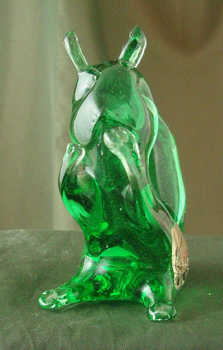Pilgrim Green Glass Squirrel Figurine Pilgrim Green Glass Squirrel Figurine