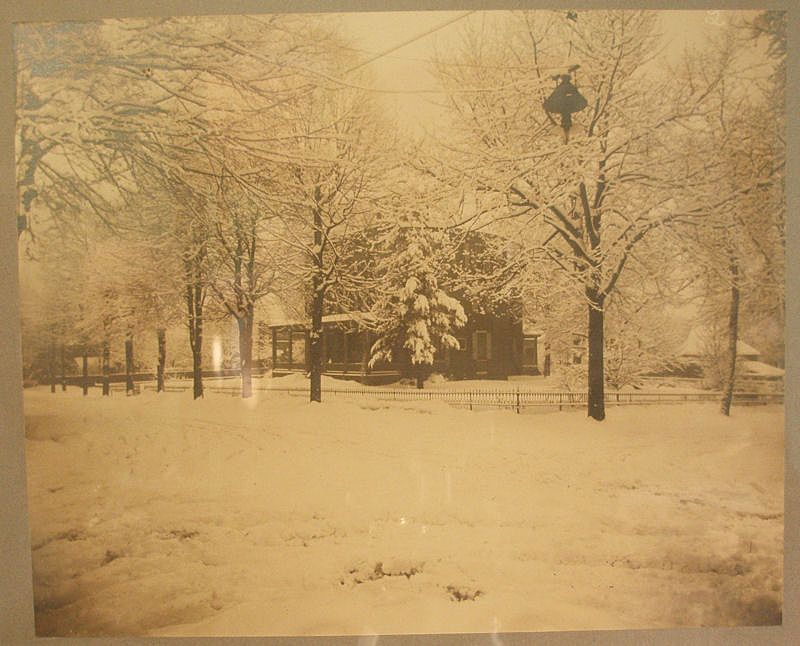 Early 20th Century Albumen Print - House in the Snow Early 20th Century Albumen Print - House in the Snow