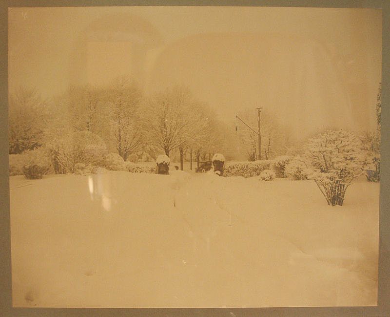 Early 20th Century Albumen Print - Early Automobile in the Snow Early 20th Century Albumen Print - Early Automobile in the Snow