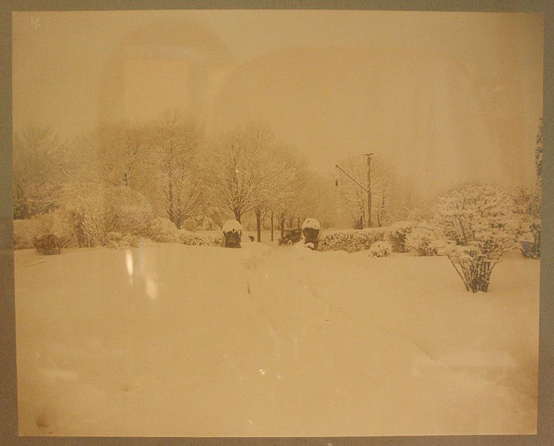 Early 20th Century Albumen Print - Early Automobile in the Snow Early 20th Century Albumen Print - Early Automobile in the Snow
