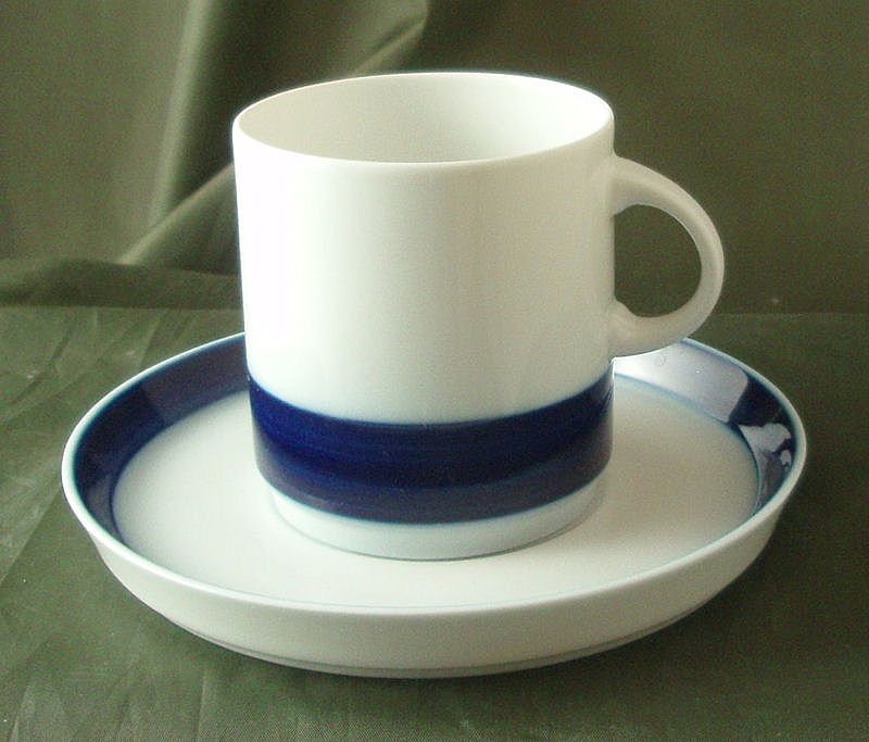 Thomas China Brushed Cobalt Cups & Saucers Thomas China Brushed Cobalt Cups & Saucers
