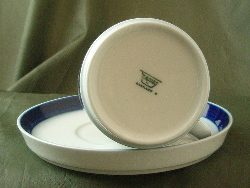 Thomas China Brushed Cobalt Cups & Saucers Thomas China Brushed Cobalt Cups & Saucers