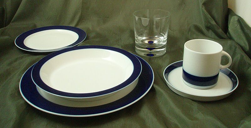 Thomas China Brushed Cobalt Cups & Saucers Thomas China Brushed Cobalt Cups & Saucers