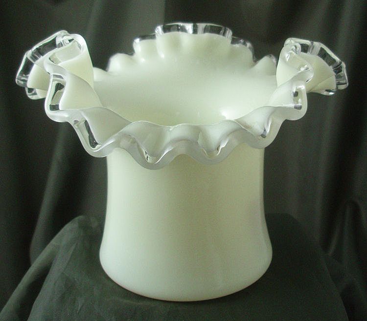 Fenton Ivory Crest Top Hat Vase Fenton Ivory Crest Top Hat Vase