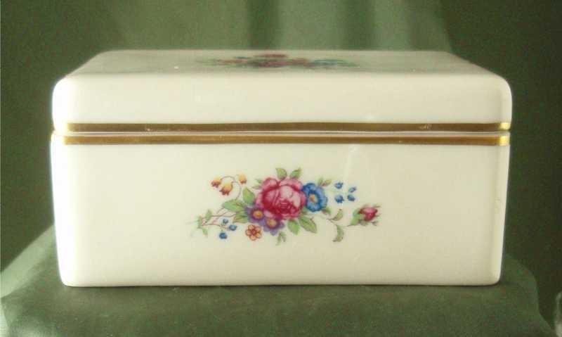 Lenox China Rectangular Box with Floral Decoration Lenox China Rectangular Box with Floral Decoration