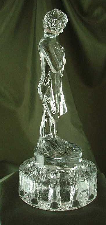 Cambridge Crystal Draped Lady Figural Flower Frog Cambridge Crystal Draped Lady Figural Flower Frog