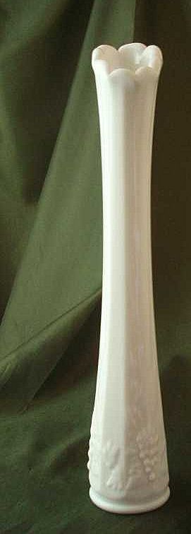 Westmoreland Paneled Grape Milk Glass Swung Bud Vase Westmoreland Paneled Grape Milk Glass Swung Bud Vase