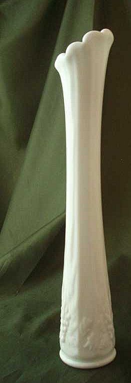 Westmoreland Paneled Grape Milk Glass Swung Bud Vase Westmoreland Paneled Grape Milk Glass Swung Bud Vase