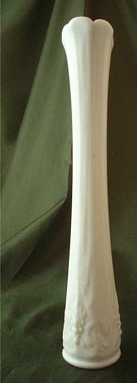 Westmoreland Paneled Grape Milk Glass Swung Bud Vase Westmoreland Paneled Grape Milk Glass Swung Bud Vase