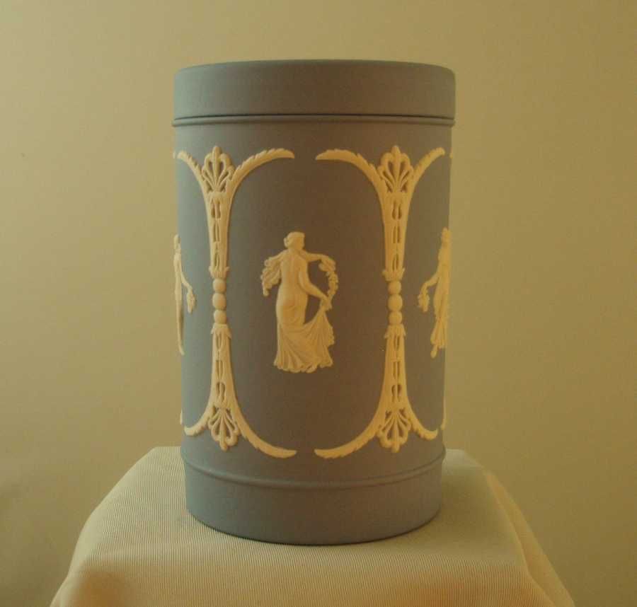 Wedgwood Light Blue Jasper Ware Tea Canister Wedgwood Light Blue Jasper Ware Tea Canister
