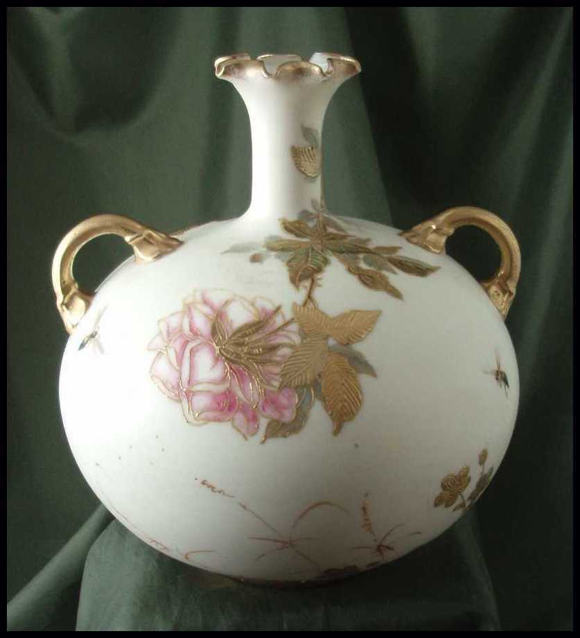 Early Ceramic Arts Co American Belleek Handled Vase Early Ceramic Arts Co American Belleek Handled Vase
