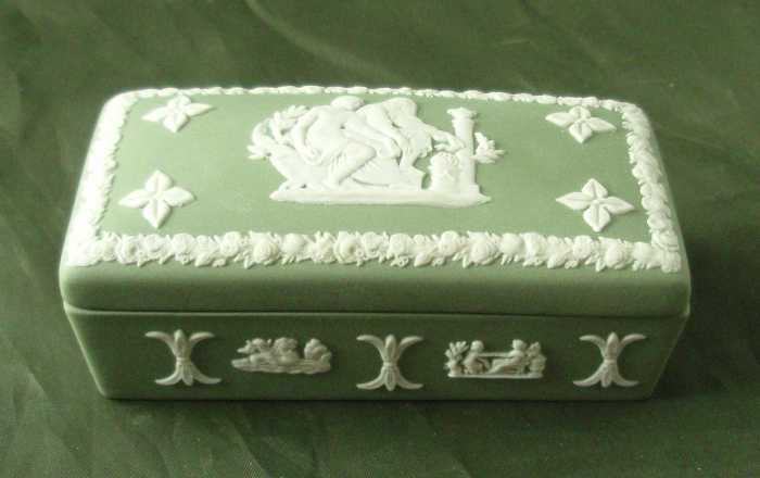 Wedgwood Jasper Ware Sage Green Oblong Box Wedgwood Jasper Ware Sage Green Oblong Box