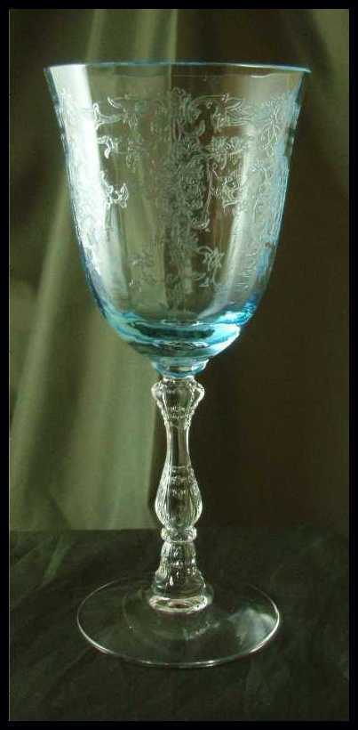 Fostoria Blue Navarre Large Claret Wine Fostoria Blue Navarre Large Claret Wine