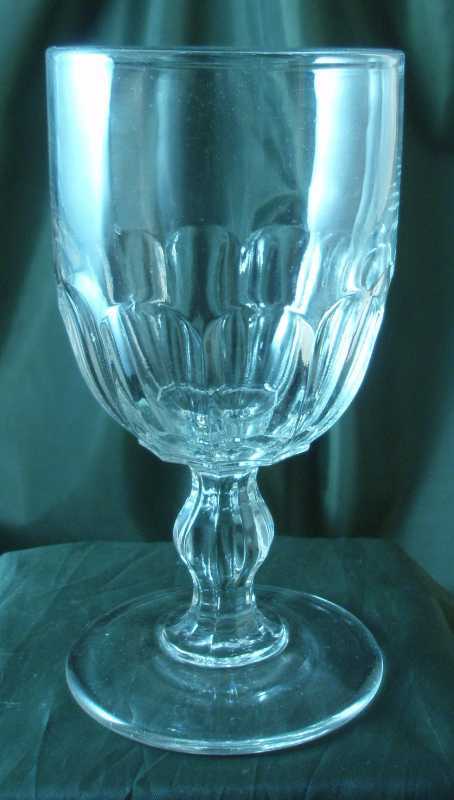 Plain Paneled Flint Glass Goblets - Set of Four Plain Paneled Flint Glass Goblets - Set of Four