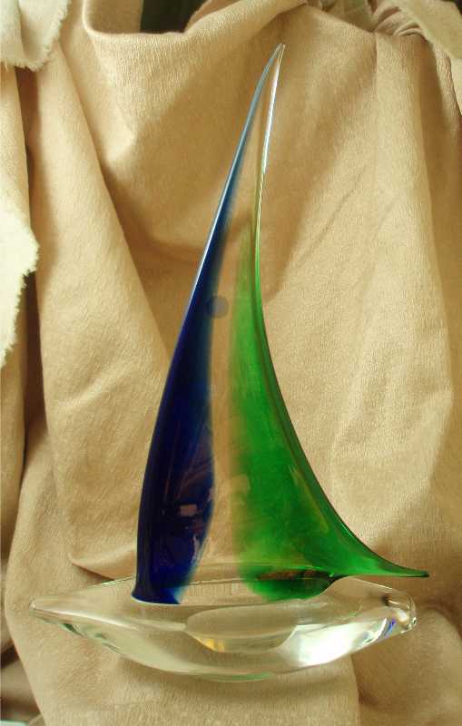 Formia Murano Sommerso Sailboat Formia Murano Sommerso Sailboat