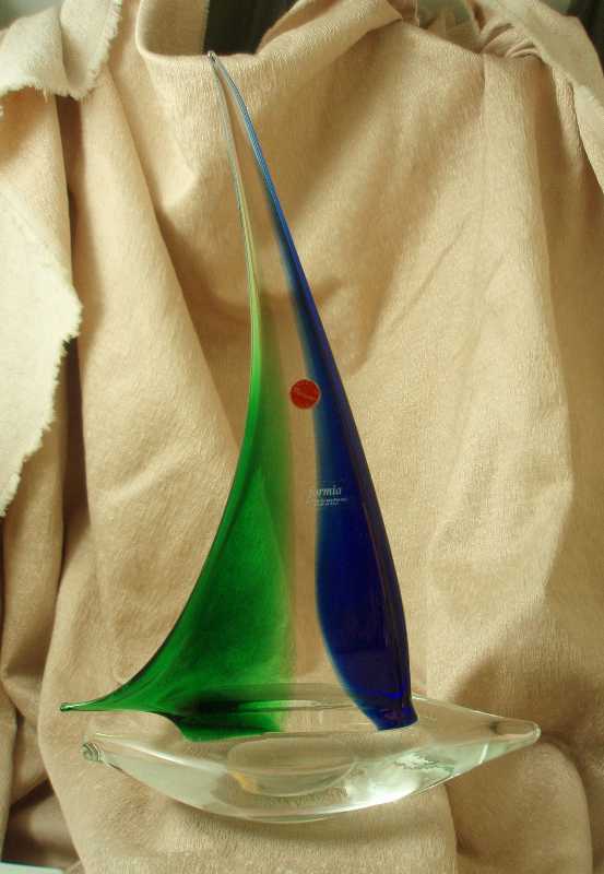 Formia Murano Sommerso Sailboat Formia Murano Sommerso Sailboat