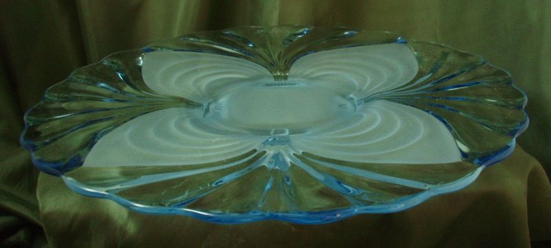 Cambridge Caprice Moonlight Blue Alpine Footed Plate Cambridge Caprice Moonlight Blue Alpine Footed Plate