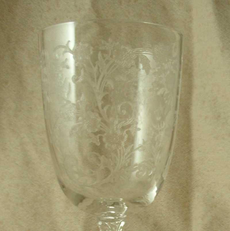 Fostoria Buttercup Etched Water Goblet Fostoria Buttercup Etched Water Goblet