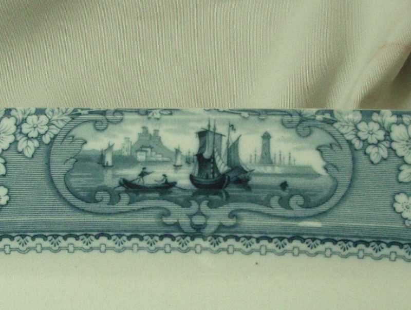 J Furnival & Co. Medina Dark Blue Transferware Platter J Furnival & Co. Medina Dark Blue Transferware Platter