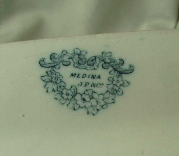 J Furnival & Co. Medina Dark Blue Transferware Platter J Furnival & Co. Medina Dark Blue Transferware Platter