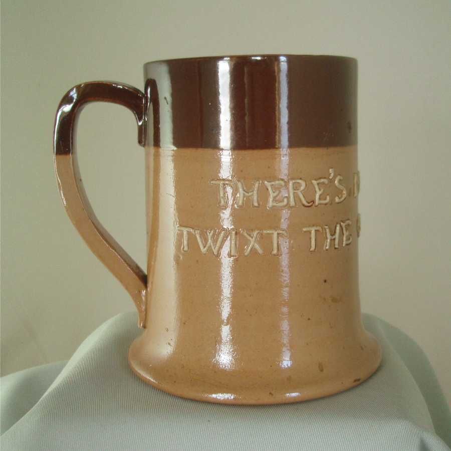 Doulton Lambeth Stoneware Motto Mug Doulton Lambeth Stoneware Motto Mug