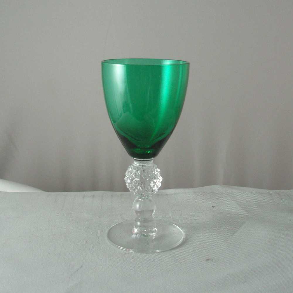 Morgantown Golf Ball Stiegel Green WIne Glasses Morgantown Golf Ball Stiegel Green WIne Glasses