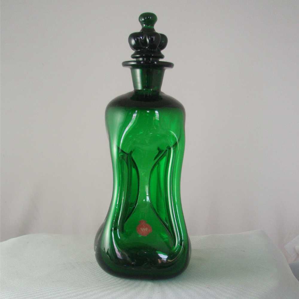 Holmegaard Emerald Green Kluk Kluk Decanter & Cordial Glasses Holmegaard Emerald Green Kluk Kluk Decanter & Cordial Glasses