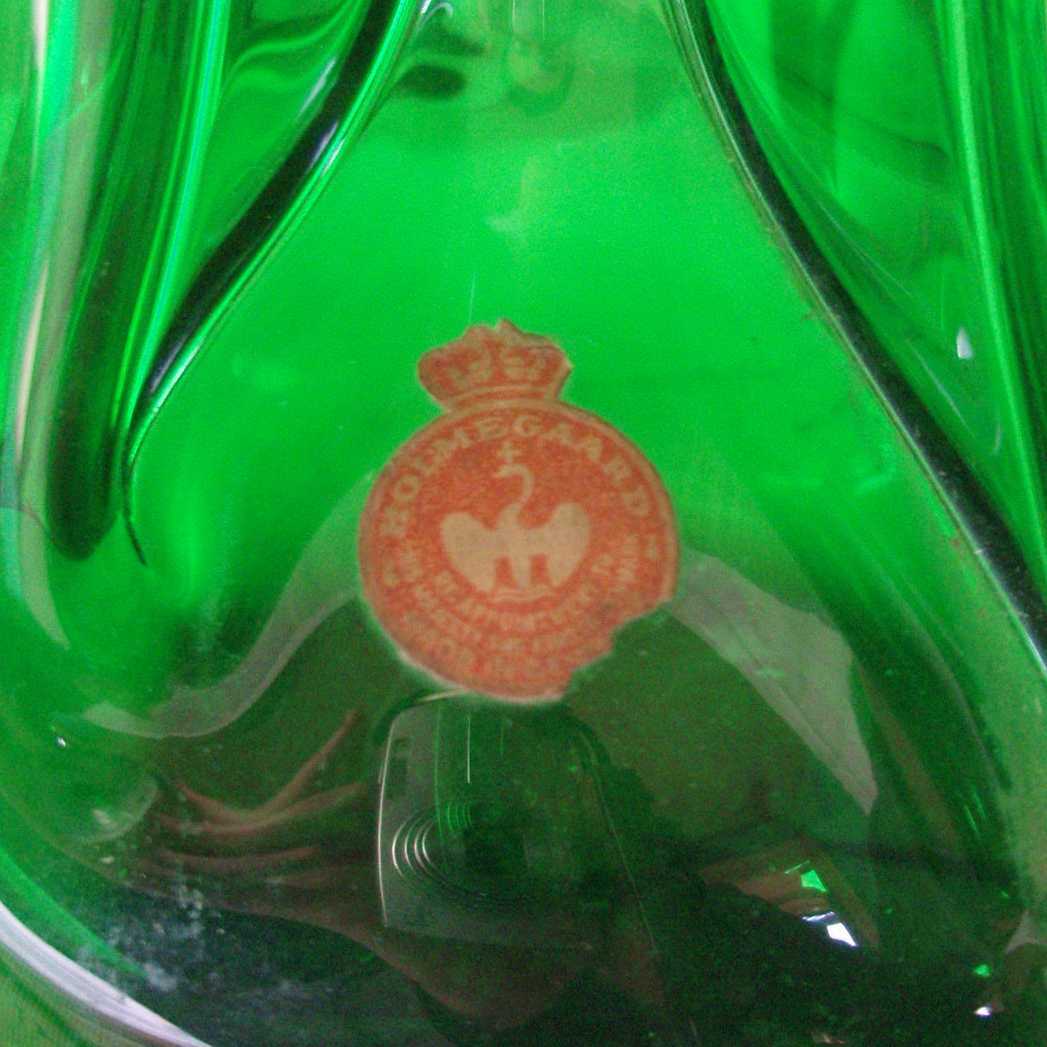 Holmegaard Emerald Green Kluk Kluk Decanter & Cordial Glasses Holmegaard Emerald Green Kluk Kluk Decanter & Cordial Glasses