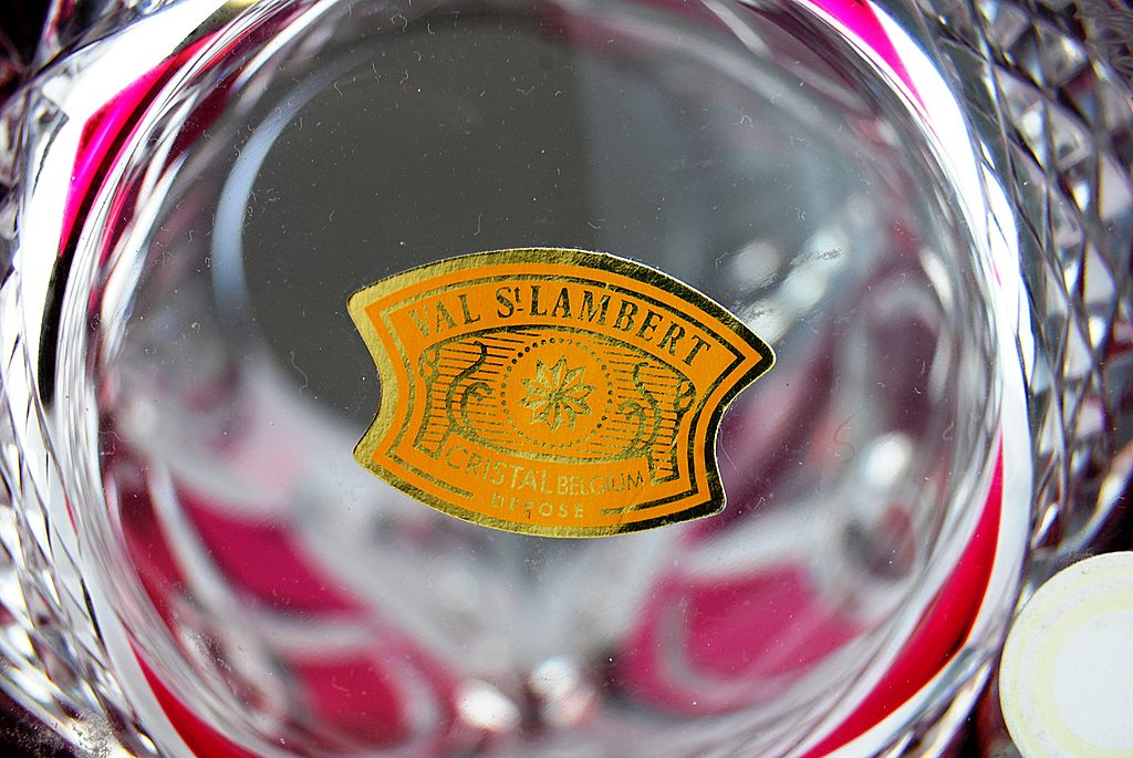 Belgian Val St. Lambert Cranberry to Clear Vase Belgian Val St. Lambert Cranberry to Clear Vase