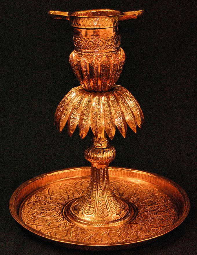 Persian copper oil lamp Persian copper oil lamp