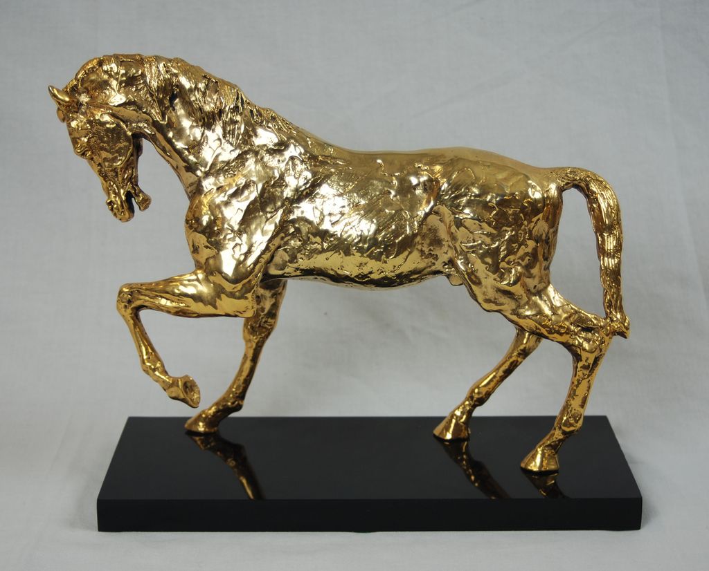 French Gilt Bronze Figural Stallion French Gilt Bronze Figural Stallion