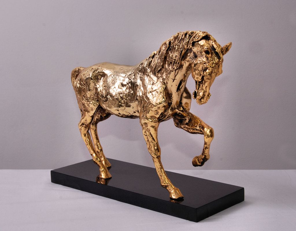French Gilt Bronze Figural Stallion French Gilt Bronze Figural Stallion