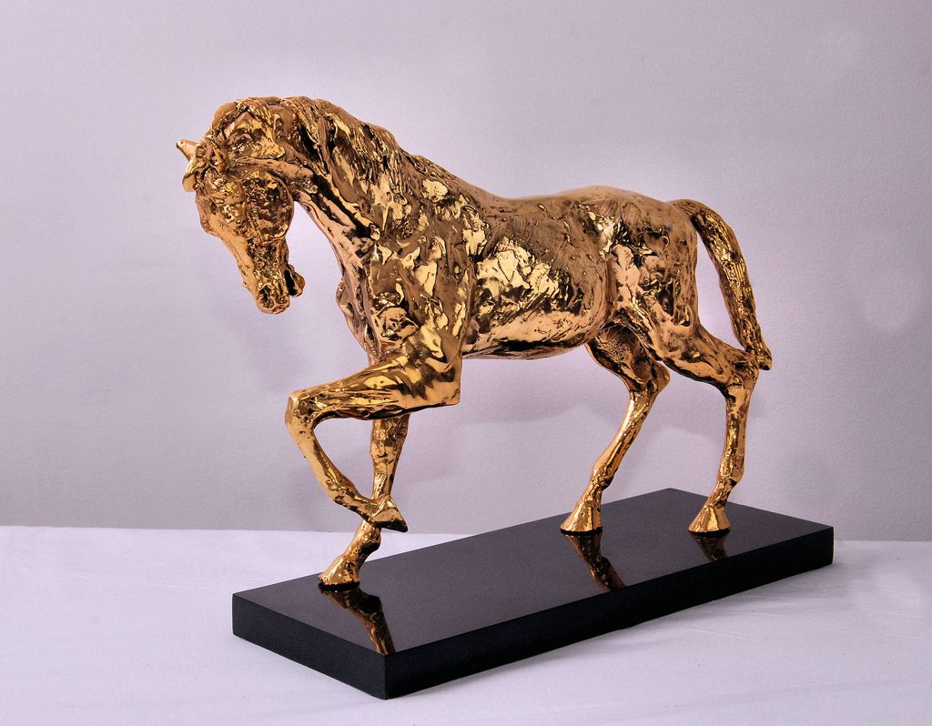 French Gilt Bronze Figural Stallion French Gilt Bronze Figural Stallion