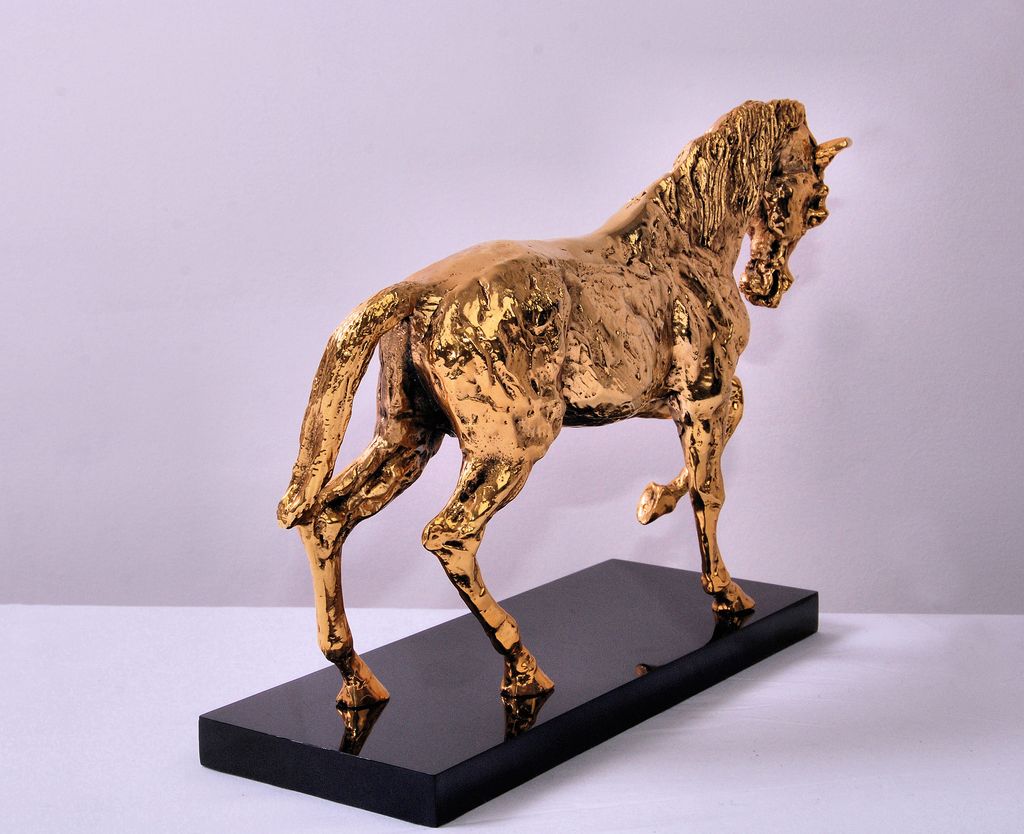 French Gilt Bronze Figural Stallion French Gilt Bronze Figural Stallion