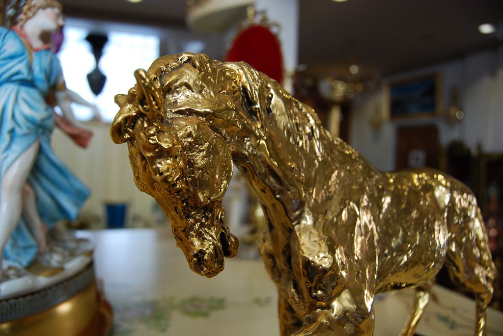 French Gilt Bronze Figural Stallion French Gilt Bronze Figural Stallion