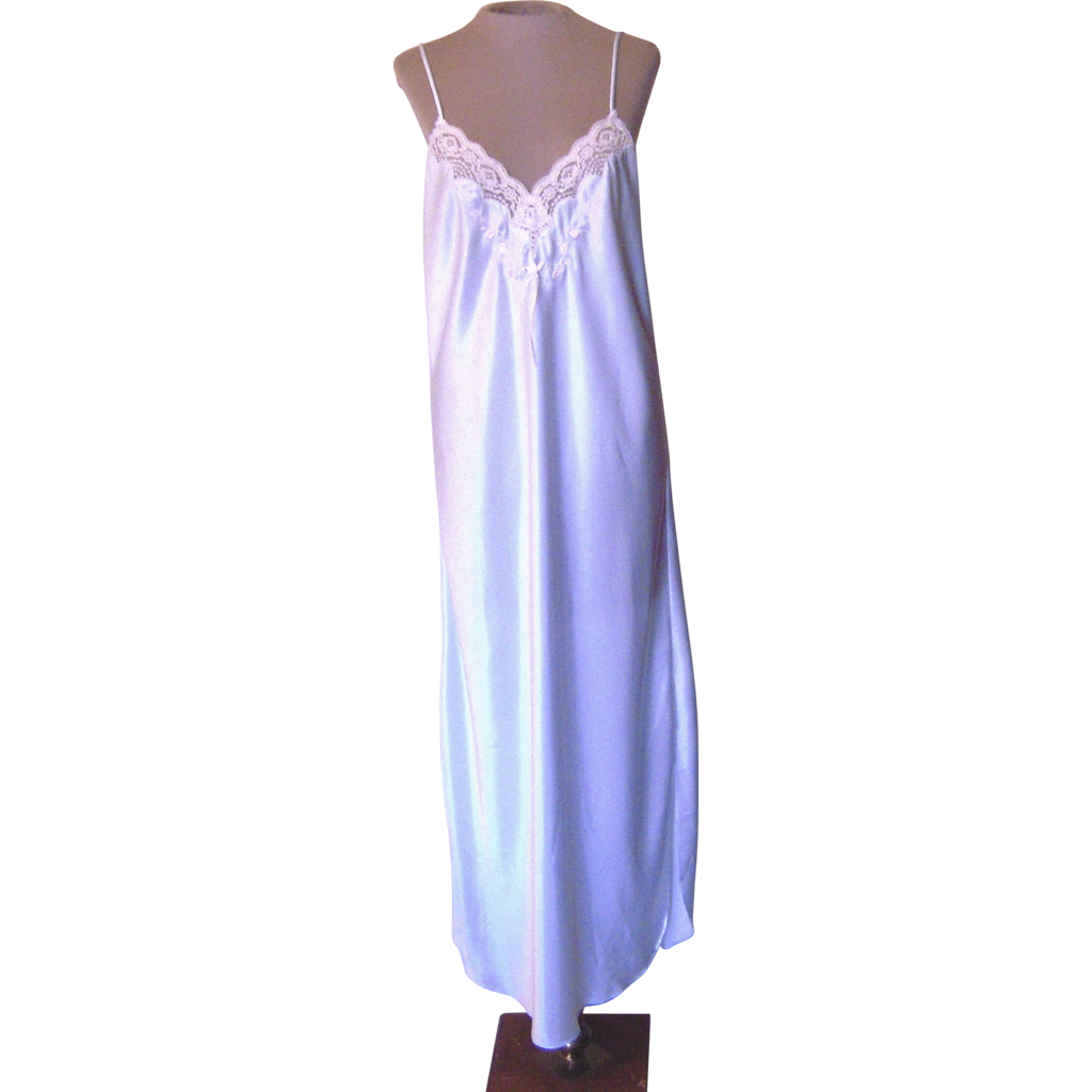 Vintage Light Blue Barbizon Nightgown With Flowers From Beca On Ruby Lane