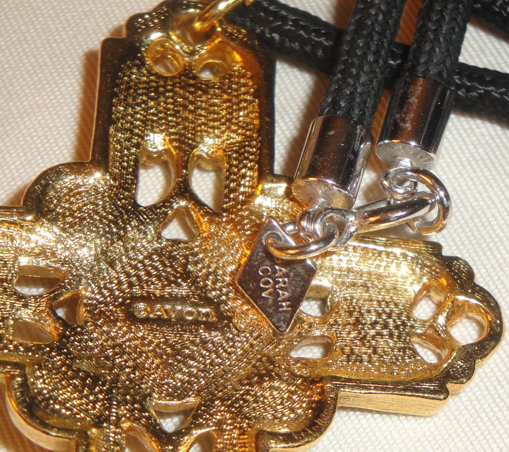 Vintage Signed Avon 1992 "Fashion Cross" with 30" cloth necklace by Sarah Coventry Vintage Signed Avon 1992 "Fashion Cross" with 30" cloth necklace by Sarah Coventry