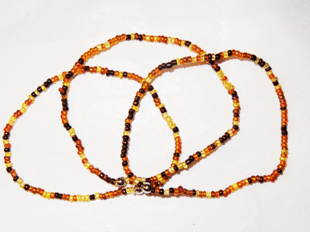 Vintage Small Beaded Stretch Bracelets ~ Dark brown, Light brown & Yellow Vintage Small Beaded Stretch Bracelets ~ Dark brown, Light brown & Yellow