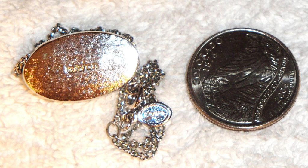 Vintage Signed Avon "Abalone Necklace" ~ genuine abalone shell in silver-tone ~ no two are alike Vintage Signed Avon "Abalone Necklace" ~ genuine abalone shell in silver-tone ~ no two are alike