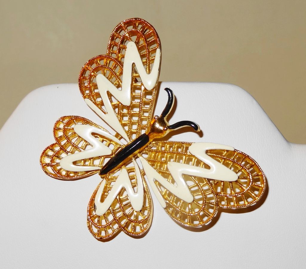 Vintage Signed Vendome Butterfly Brooch ~ open-work filigree Vintage Signed Vendome Butterfly Brooch ~ open-work filigree