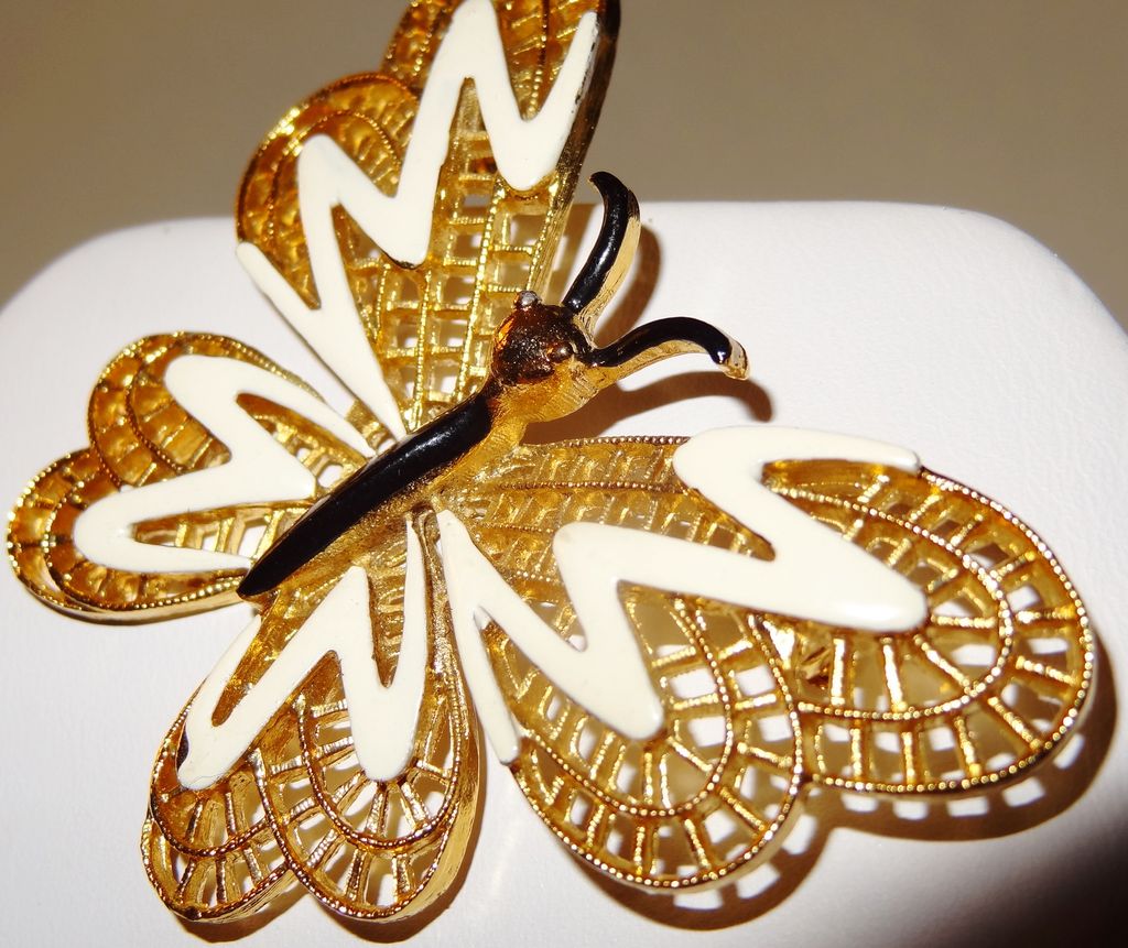 Vintage Signed Vendome Butterfly Brooch ~ open-work filigree Vintage Signed Vendome Butterfly Brooch ~ open-work filigree