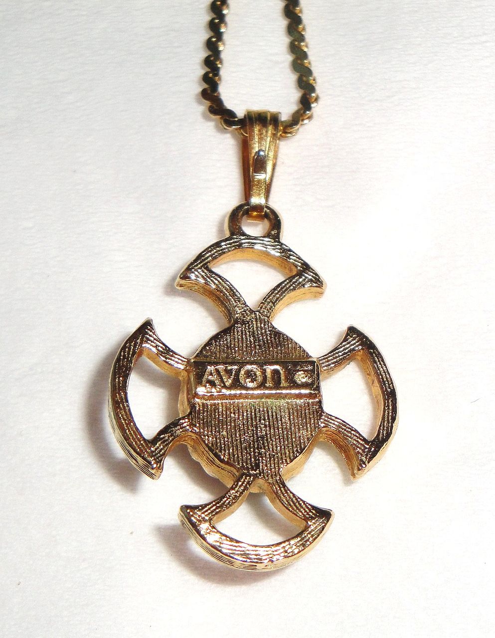 Vintage Avon "Baroness Collection" Necklace with simulated Jade cabochons in gold-tone flower design Vintage Avon "Baroness Collection" Necklace with simulated Jade cabochons in gold-tone flower design
