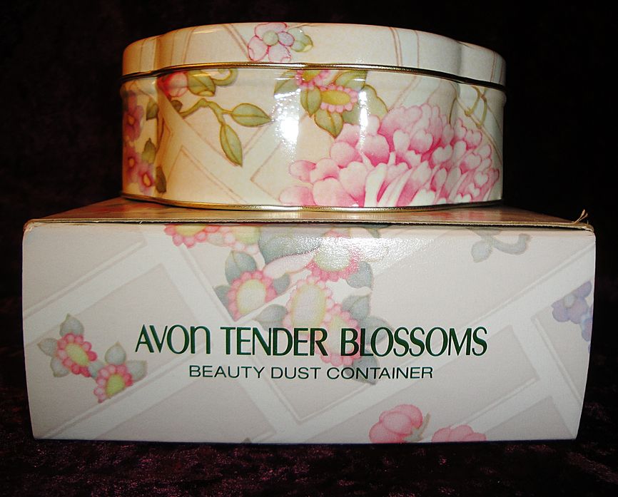 Vintage Signed Avon 1977 "TENDER BLOSSOMS" Beauty Dust Container Vintage Signed Avon 1977 "TENDER BLOSSOMS" Beauty Dust Container