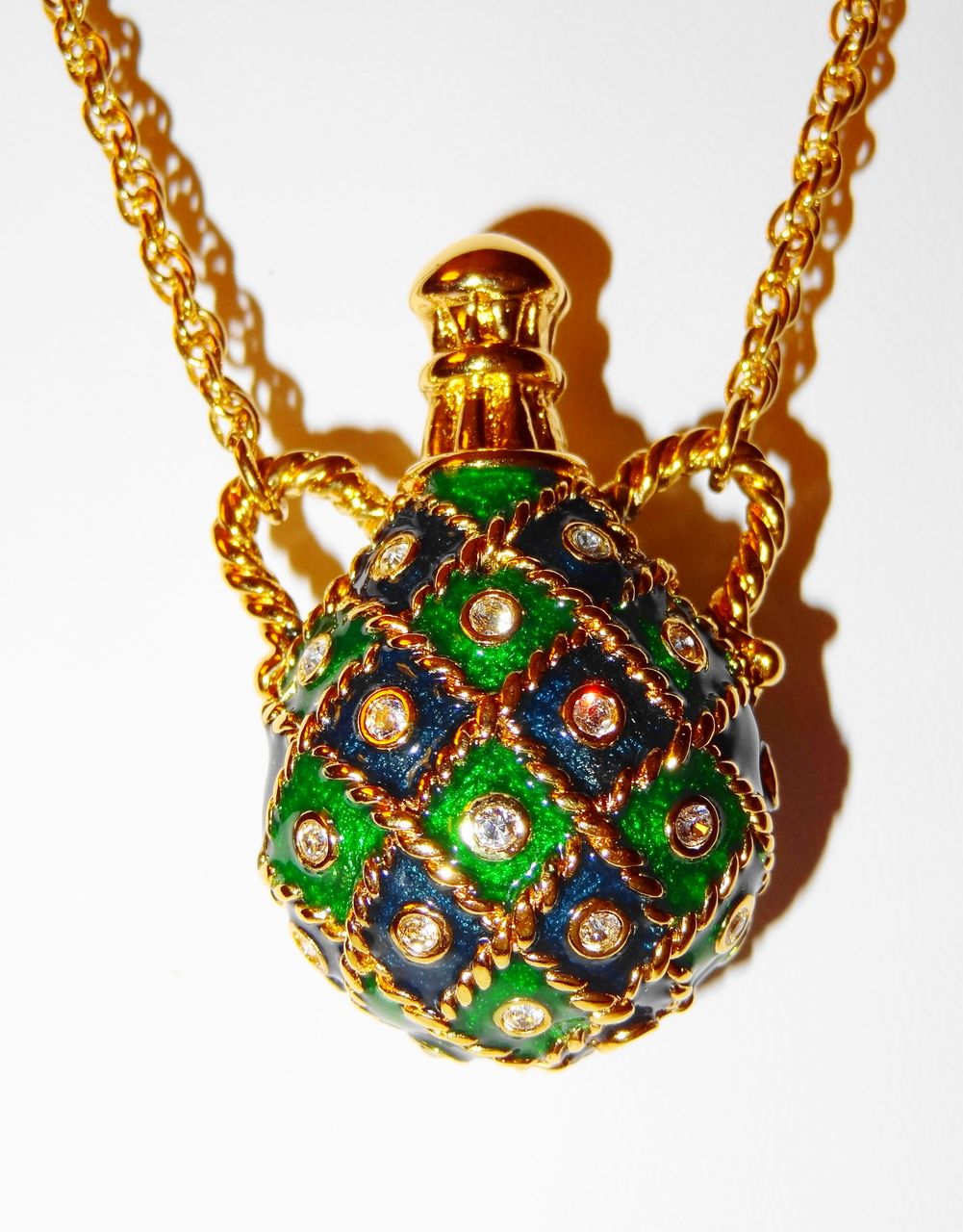 Vintage Avon Cloisonné "Bottled Dreams Pendant" Necklace Vintage Avon Cloisonné "Bottled Dreams Pendant" Necklace
